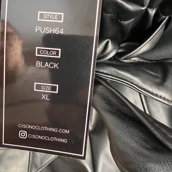 Black Faux Leather Going Out Shorts - Picture 4 of 4